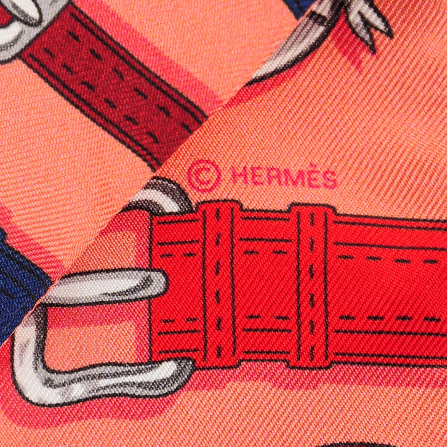 Hermes Silk Harnais Des Presidents Twilly Rose Poudre Bleu Vert 4 of 6