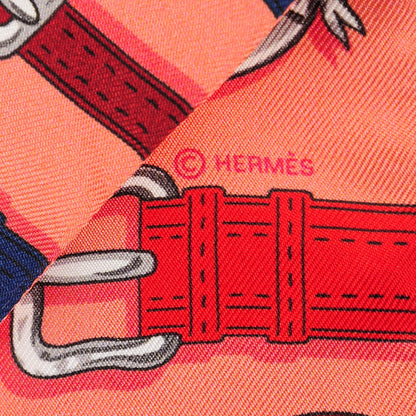 Hermes Silk Harnais Des Presidents Twilly Rose Poudre Bleu Vert 4 of 6