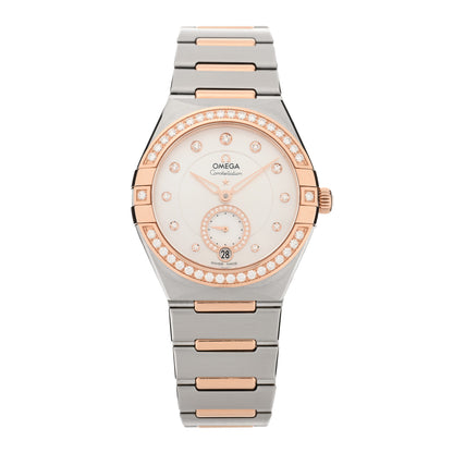 Omega Stainless Steel 18K Sedna Gold Diamond Bezel Mother of Pearl 34mm Co-Axial Master Chronometer Small Seconds Automatic Watch 131.25.34.20.55.001 1 of 5