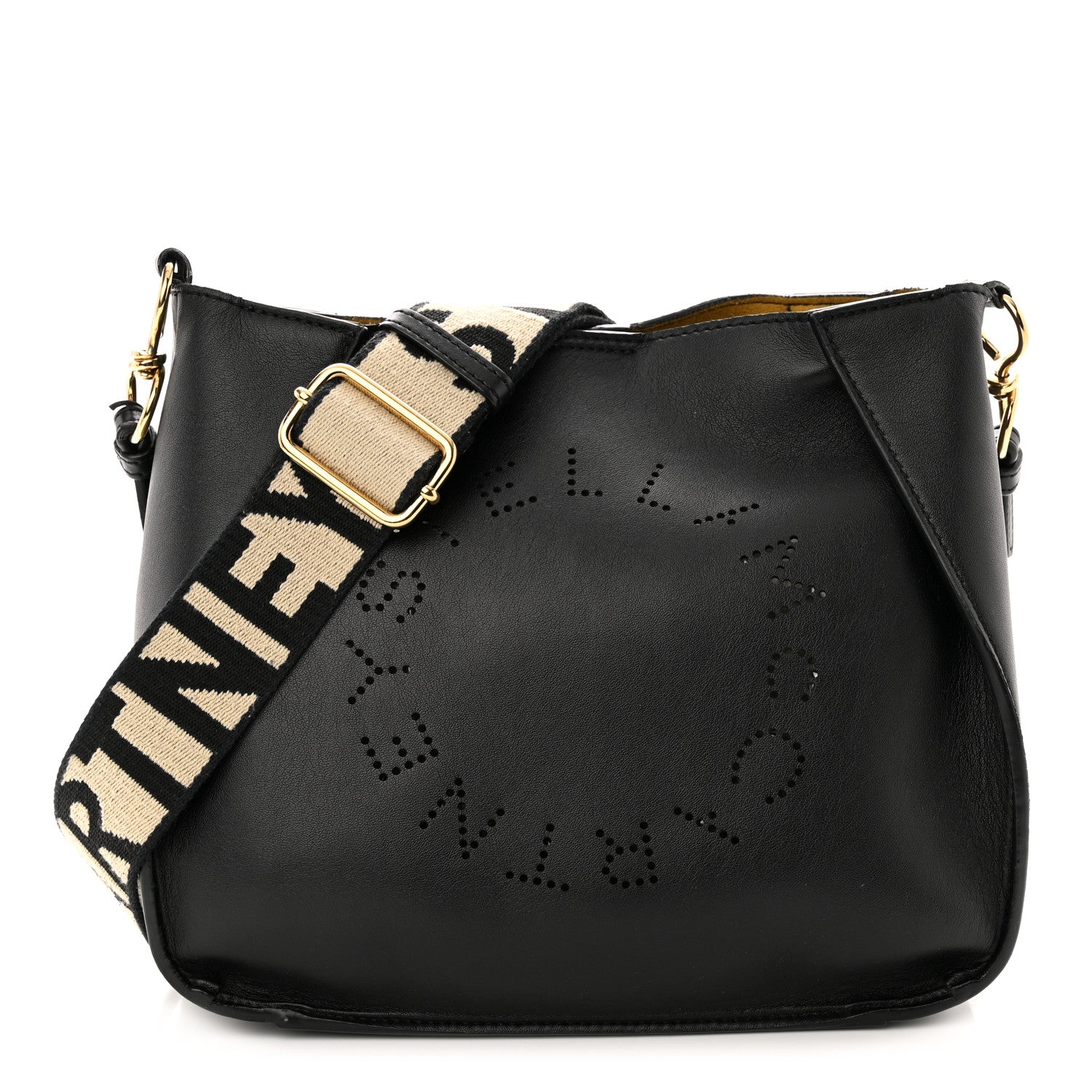Stella McCartney Eco Alter Nappa Perforated Logo Mini Crossbody Black 1 of 12