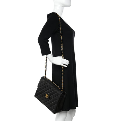 Chanel Lambskin Quilted XL Jumbo Single Flap Black 2 of 10