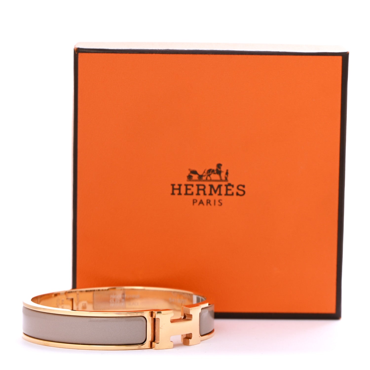 Hermes Enamel Narrow Clic Clac H Bracelet GM Marron Glace 5 of 5