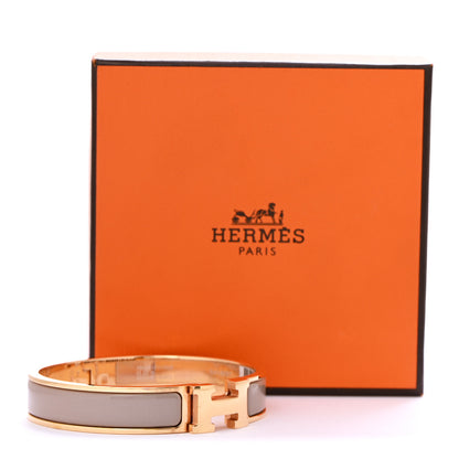 Hermes Enamel Narrow Clic Clac H Bracelet GM Marron Glace 5 of 5