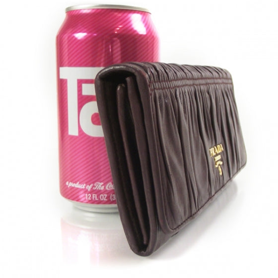 Nappa Gaufre Continental Wallet Plum
