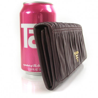 Prada Nappa Gaufre Continental Wallet Plum 3 of 8