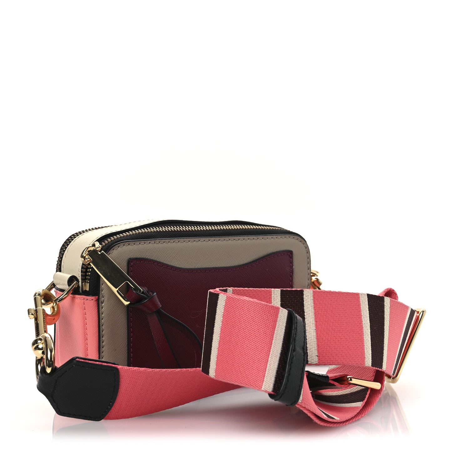 Saffiano Small Snapshot Camera Bag Coral Multi