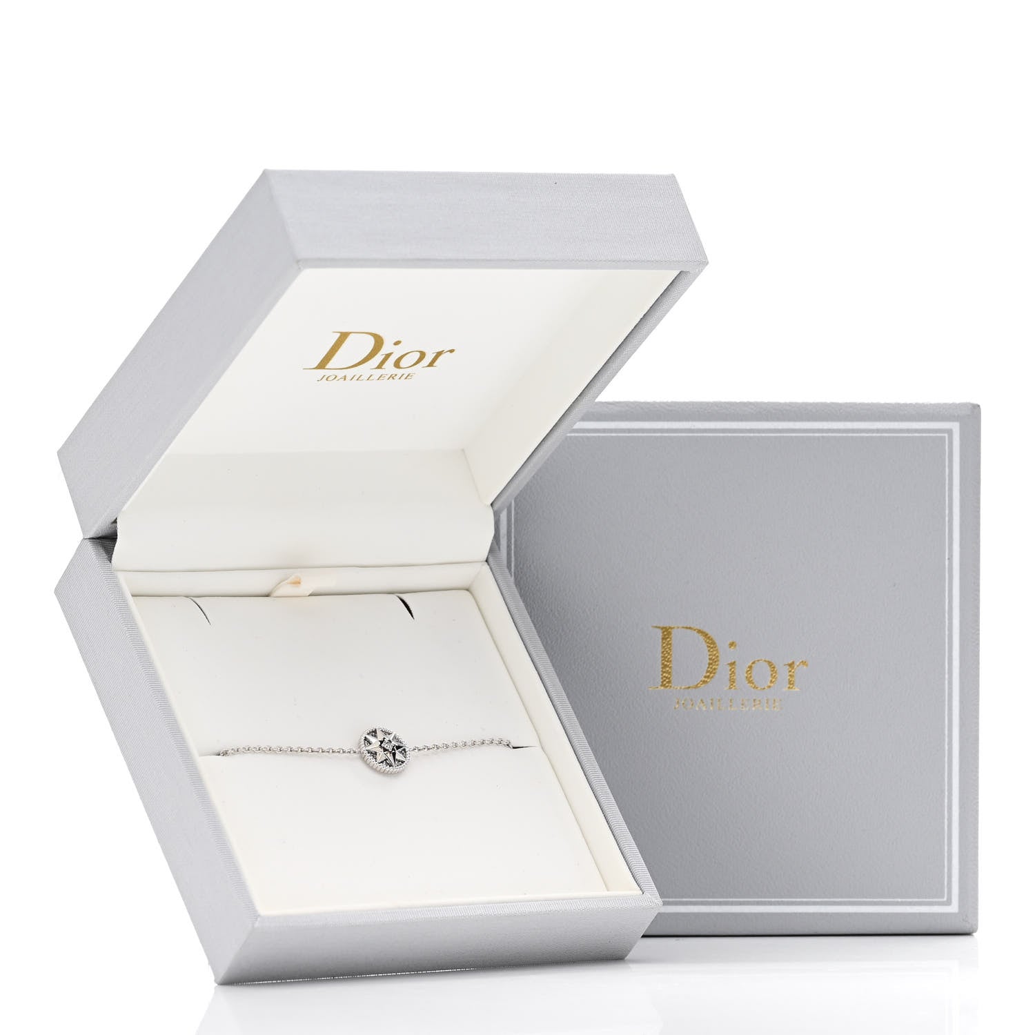 Christian Dior CHRISTIAN DIOR 18K White Gold Pave Diamond Rose Des Vents Bracelet 5 of 5