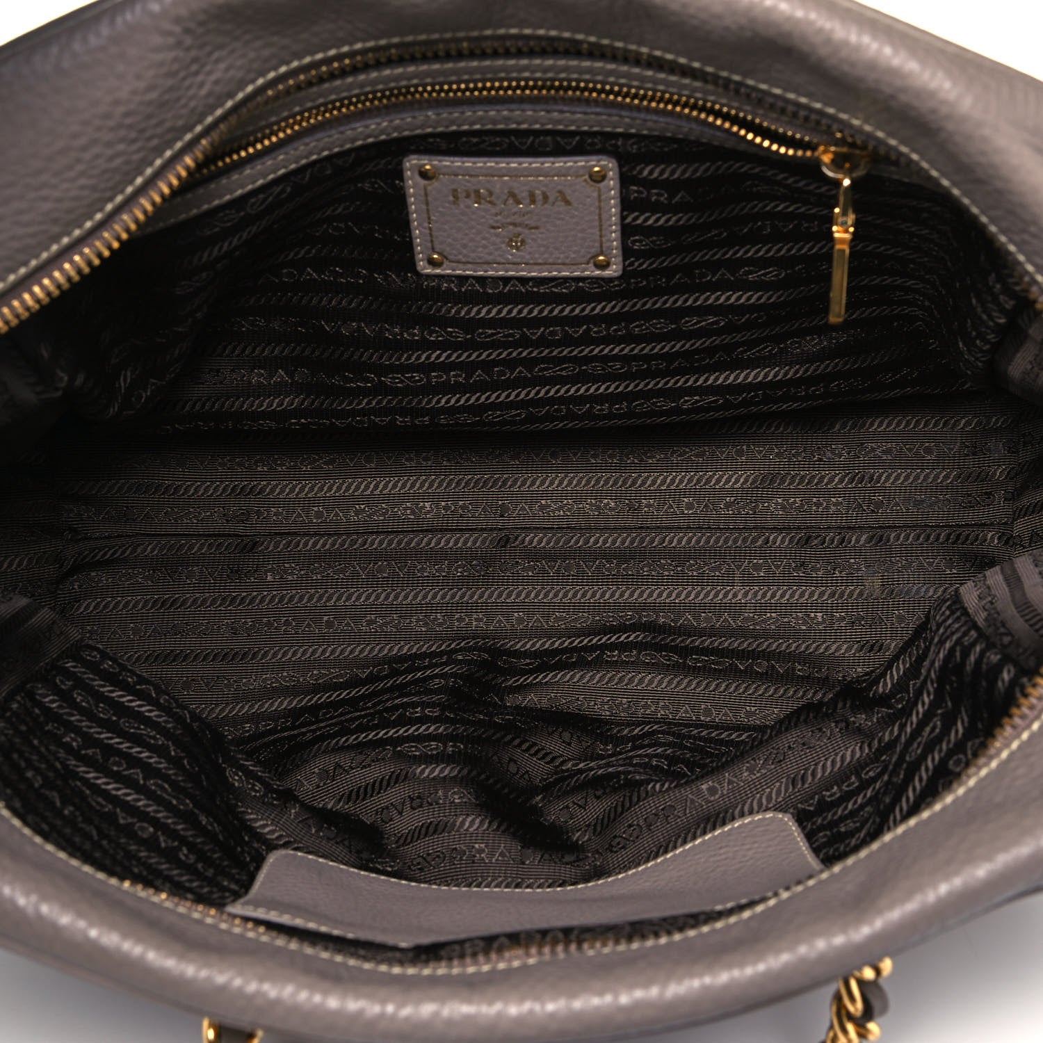 Prada Vitello Daino Chain Satchel Argilla 7 of 9