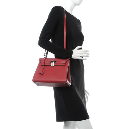 Hermes Evercolor Kelly Retourne 28 Rouge Grenat 2 of 35