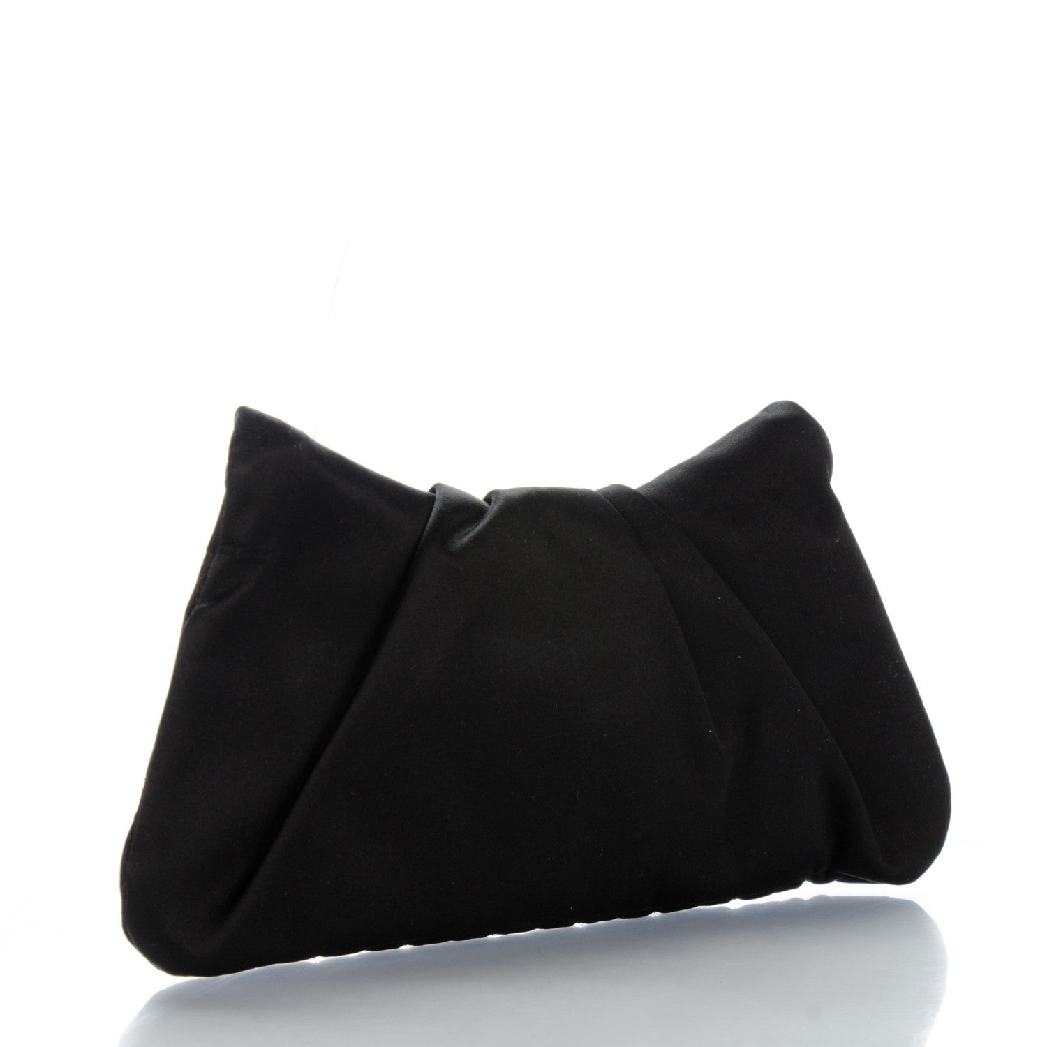 Chanel Satin Quilted Flap Clutch Black 3 of 7
