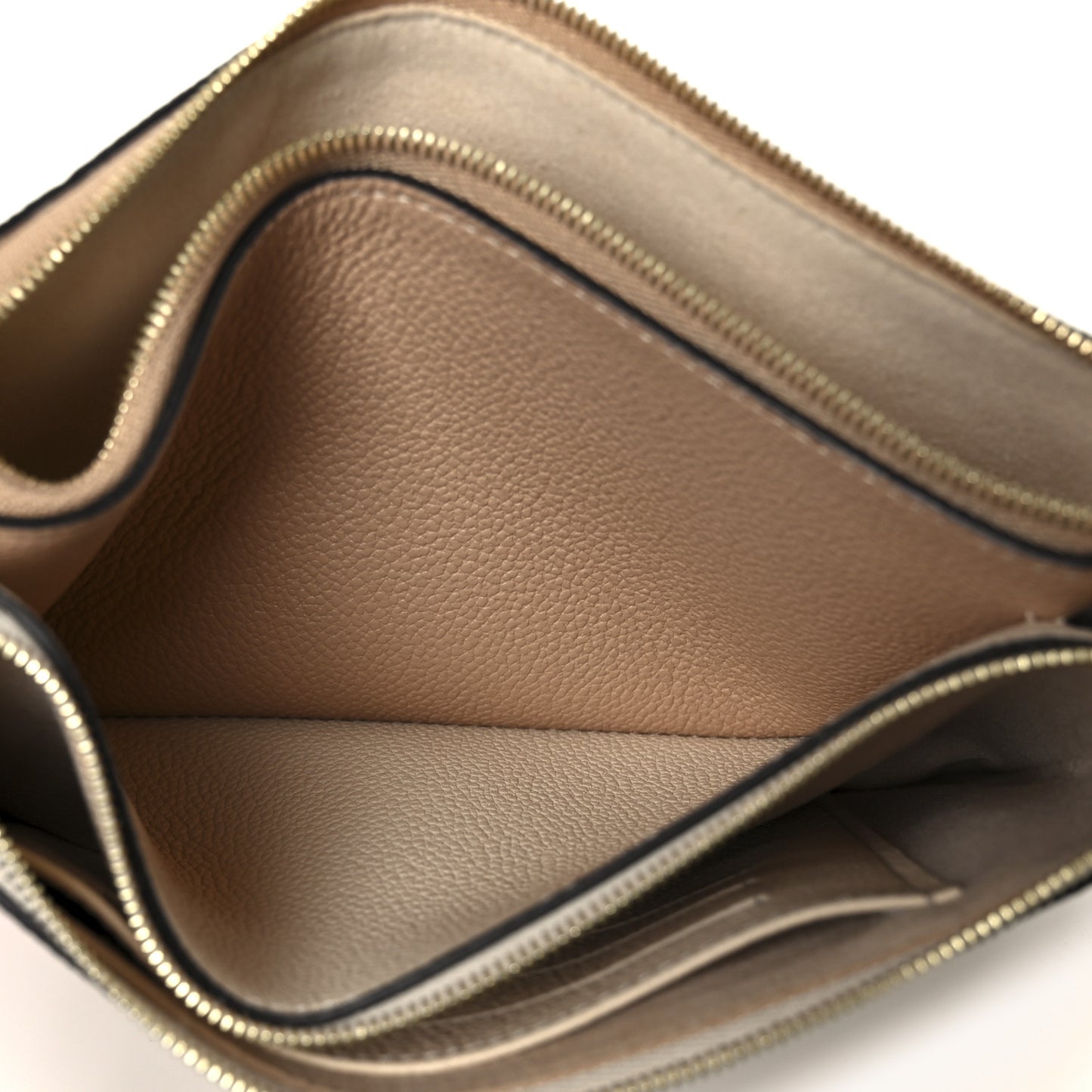 Empreinte Double Zip Pochette Beige Rose Creme Beige Rose Creme