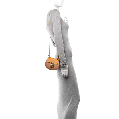 Chloe Grained Calfskin Lambskin Mini Bi-Color Drew Shoulder Bag Wet Sand Sunflower 2 of 11
