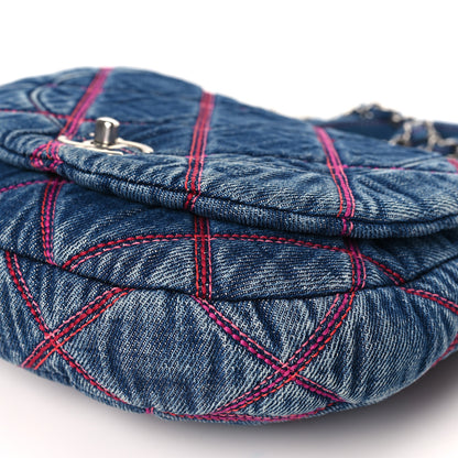 Chanel Denim Quilted Coco Beach Messenger Bag Blue 9 of 9