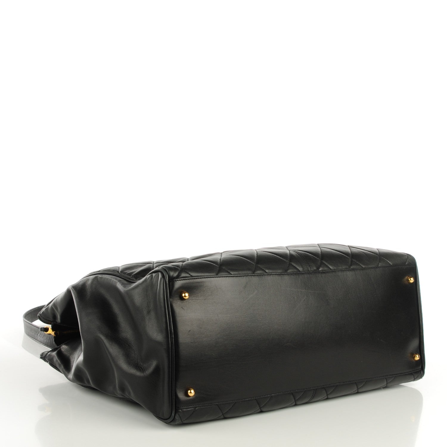 Chanel Lambskin Quilted Weekender Shoulder Bag Black 4 of 7
