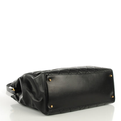 Chanel Lambskin Quilted Weekender Shoulder Bag Black 4 of 7