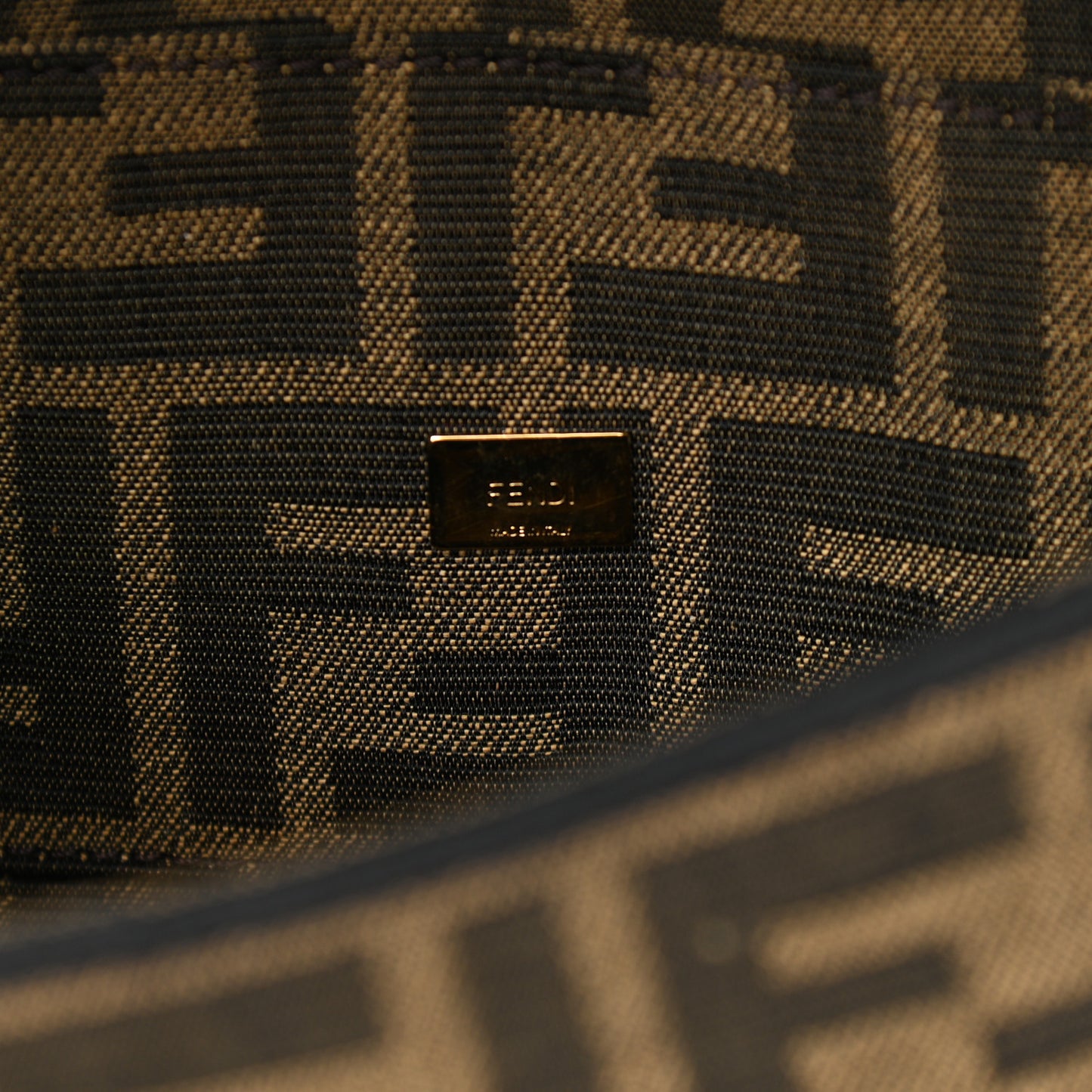 Fabric Jacquard FF 1974 Mini Baguette Tobacco Moro Black