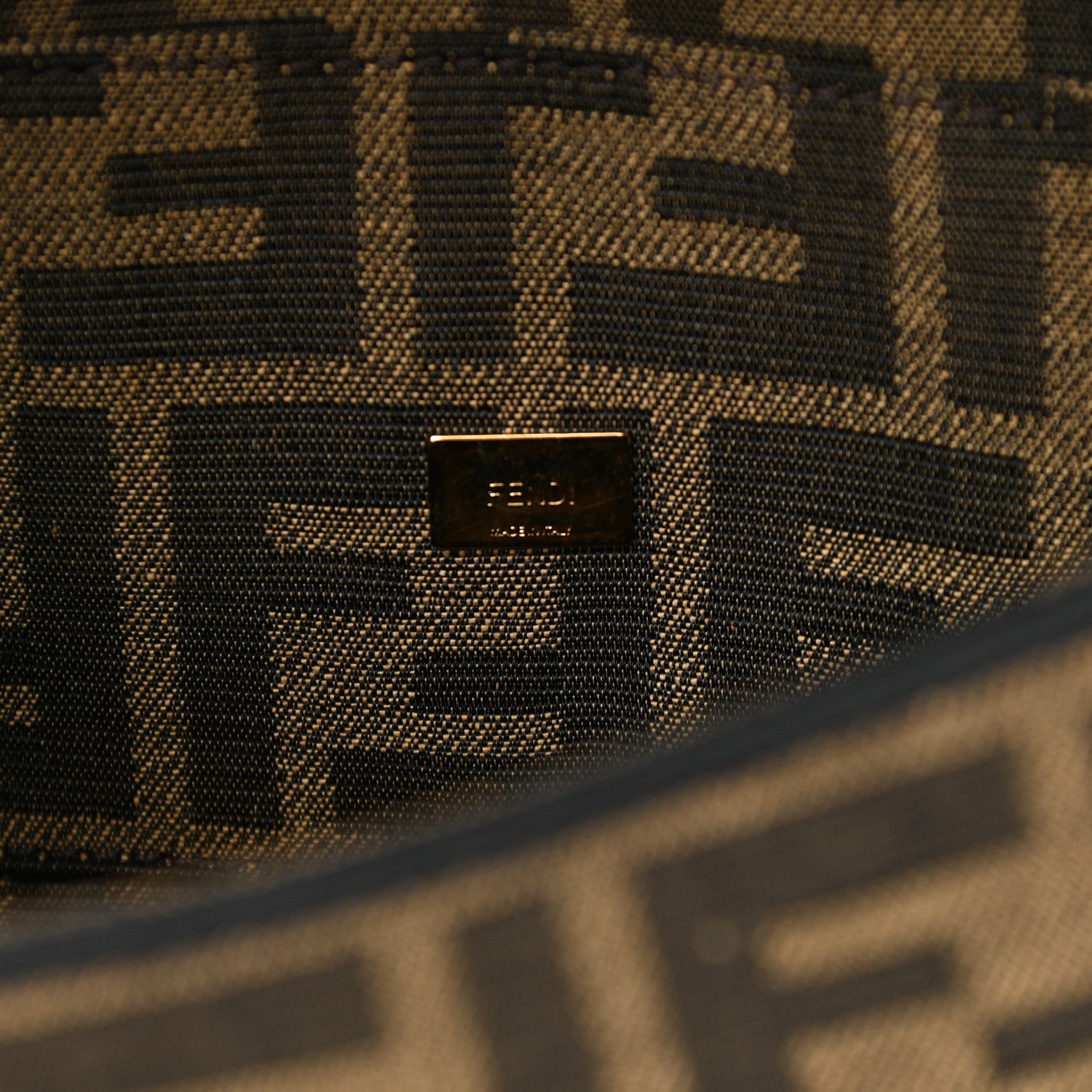 Fendi Fabric Jacquard FF 1974 Mini Baguette Tobacco Moro Black 6 of 9