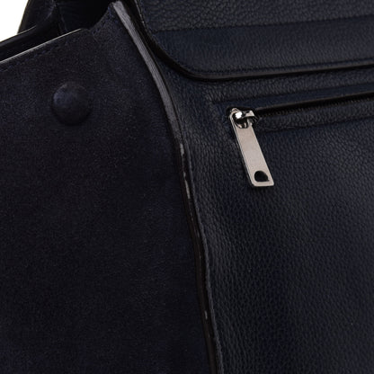 Celine Drummed Calfskin Suede Medium Trapeze Navy Blue 12 of 16