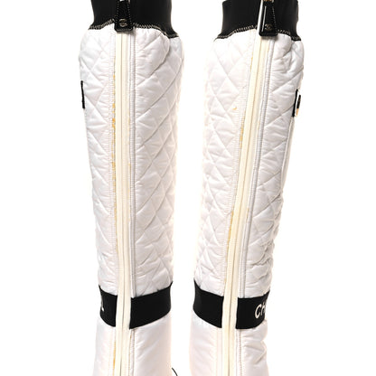 Chanel Mixed Fibers Lambskin Patent Calfskin Convertible High Boots 37.5 White 11 of 12