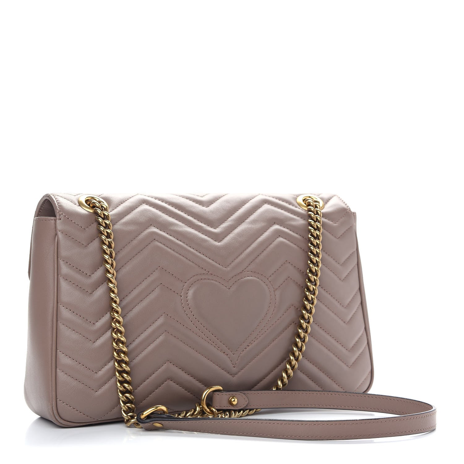 Gucci Calfskin Matelasse Medium GG Marmont Shoulder Bag Porcelain Rose 3 of 10