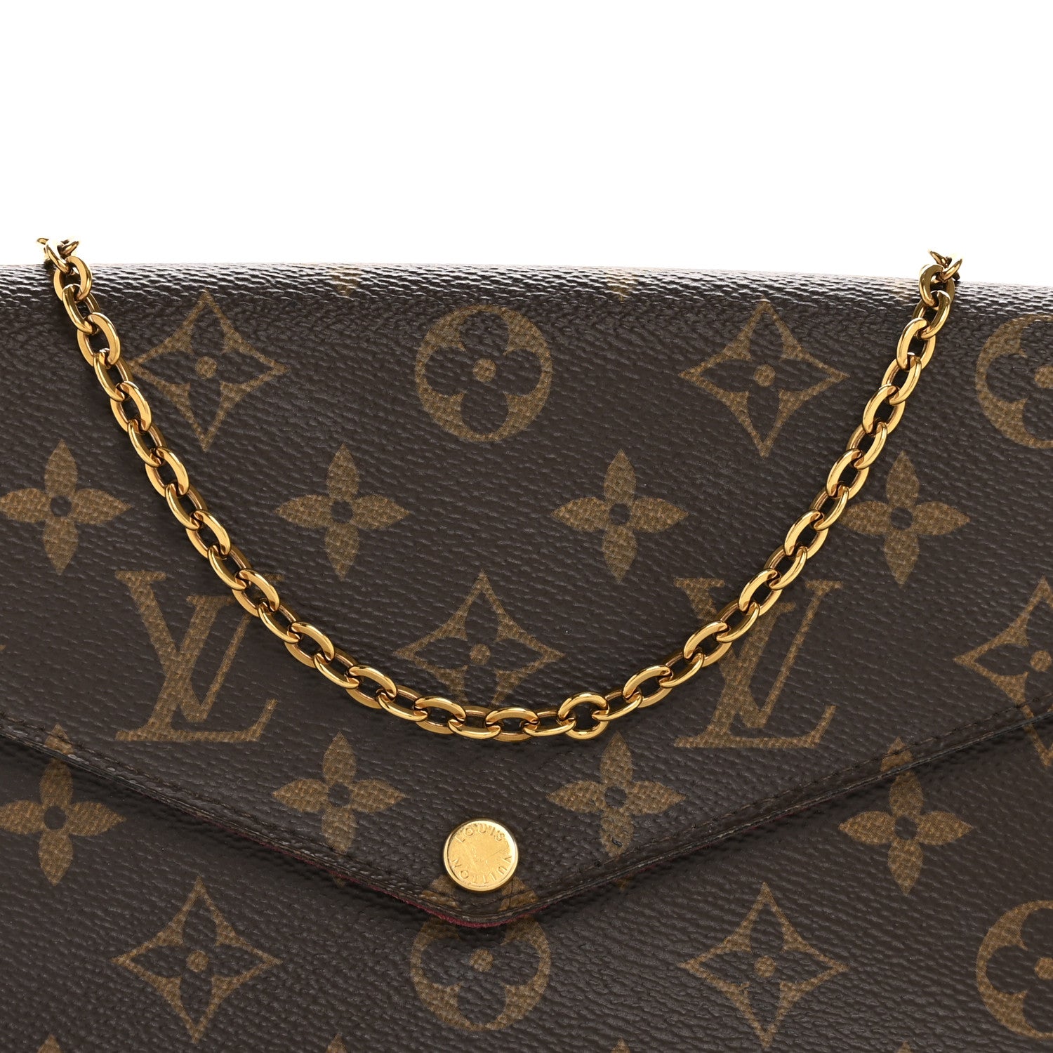 Louis Vuitton Monogram Pochette Felicie Chain Wallet Fuchsia 9 of 13