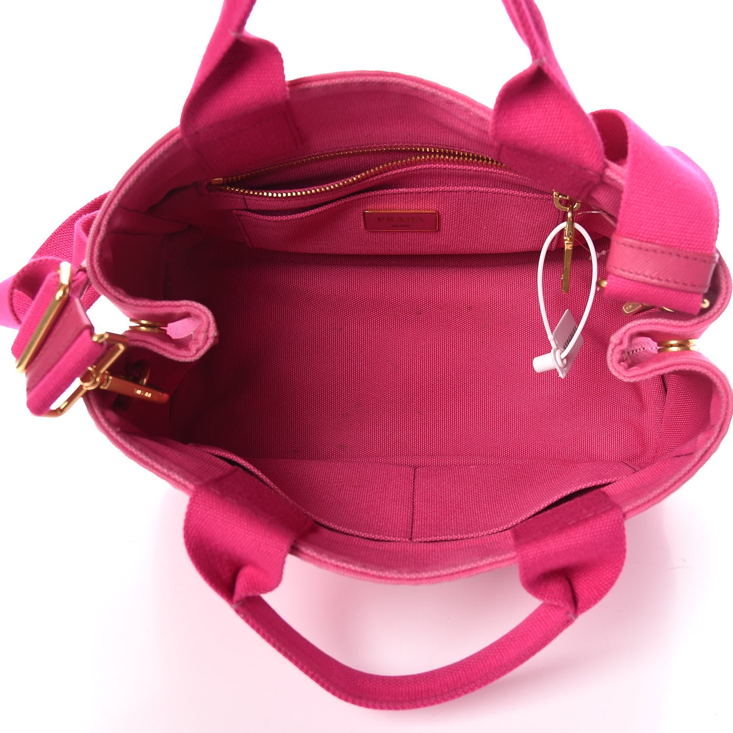 Prada Canapa Small Logo Tote Fuxia 5 of 17