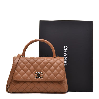 Chanel Caviar Quilted Small Coco Handle Flap Brown 10 of 10