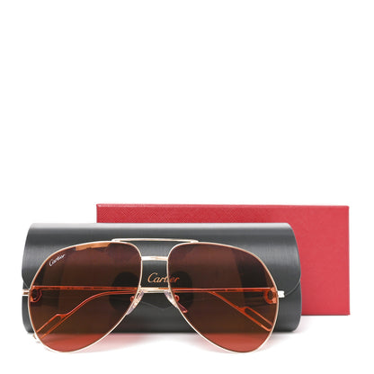 Cartier Santos Aviator Sunglasses CT0110S Gold 7 of 7