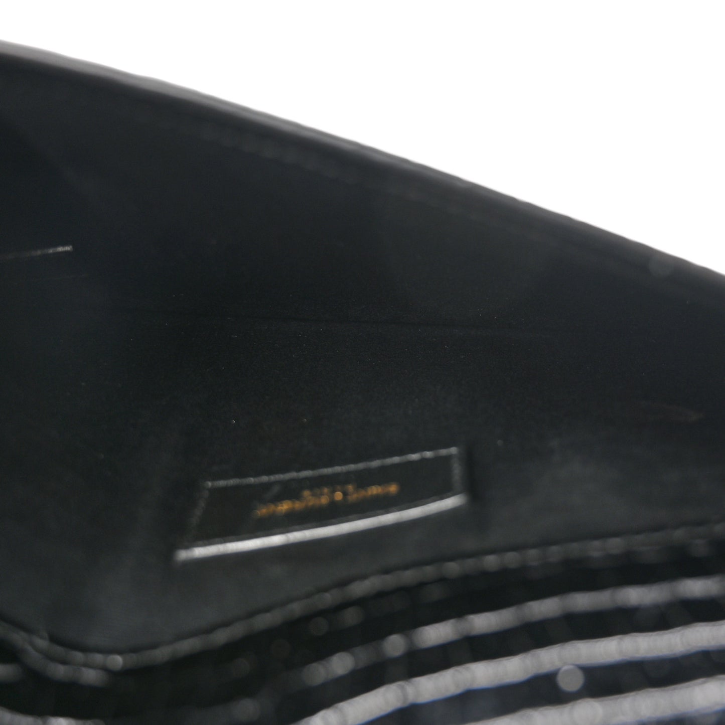 Calfskin Crocodile Embossed Uptown Monogram Pouch Black