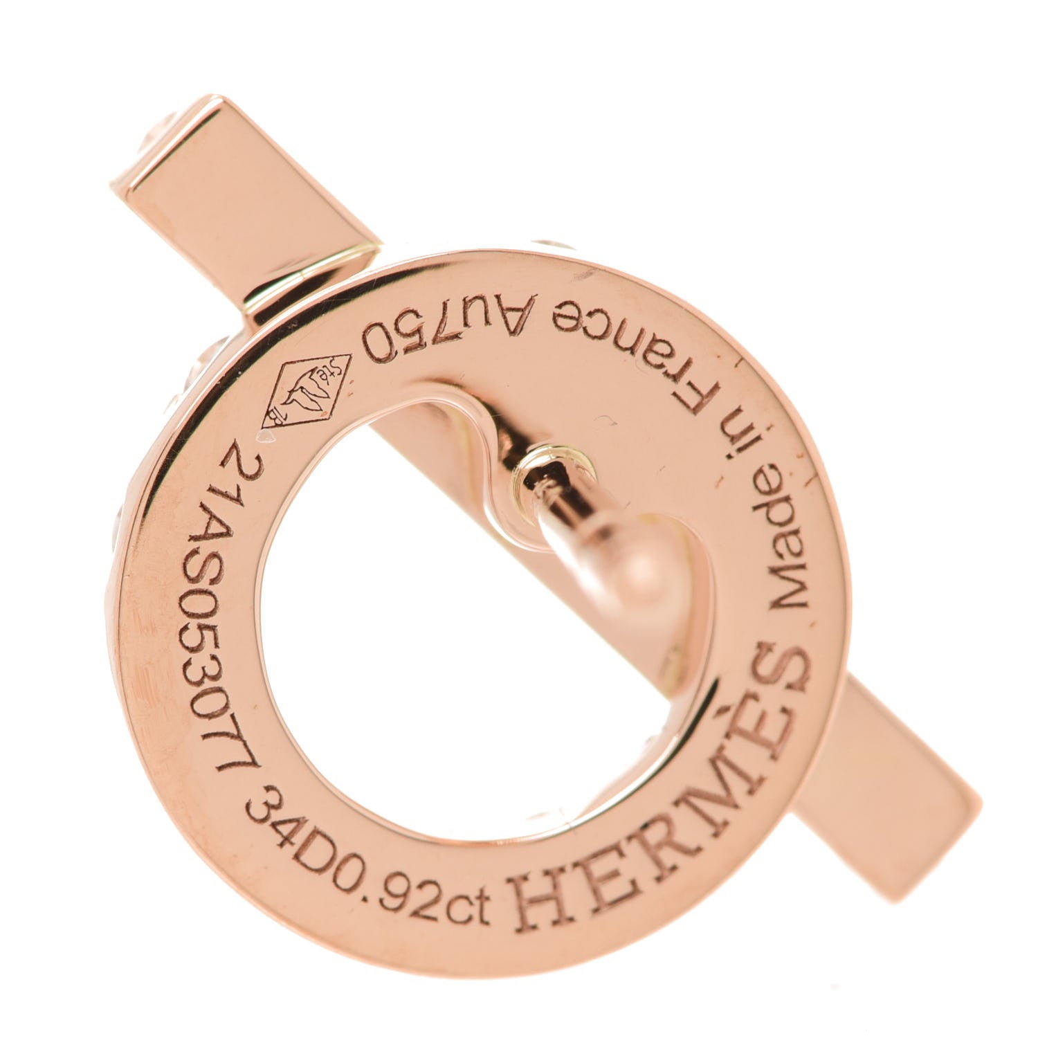 Hermes 18K Rose Gold Diamond Finesse Earrings 4 of 5