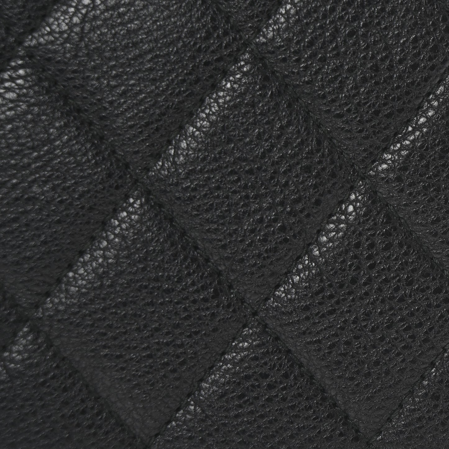 Calfskin Quilted Large Boy Gusset Flap Wallet Black