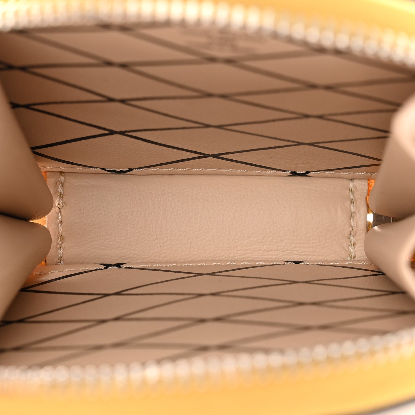 Transformed Monogram Time Trunks Micro Boite Chapeau Coin Purse Beige