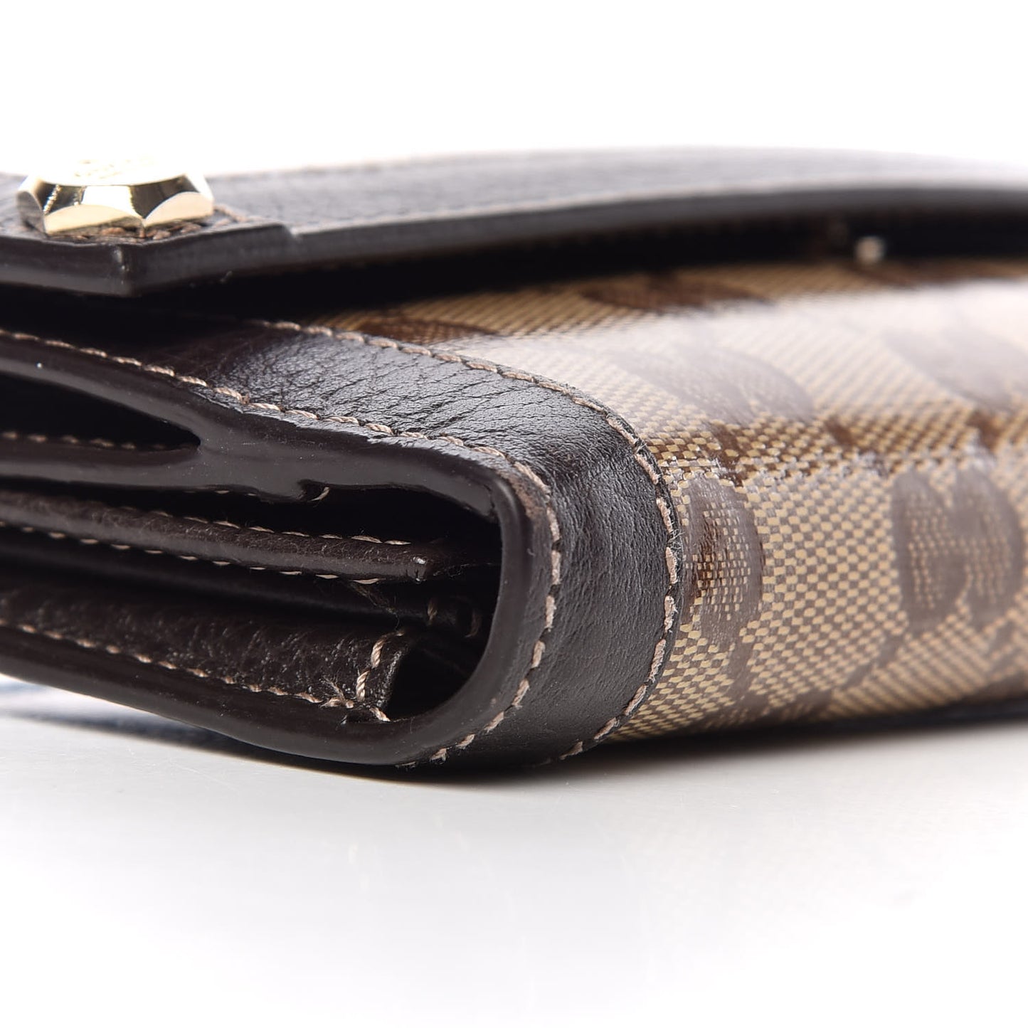 Crystal Monogram Continental Charmy Wallet Brown