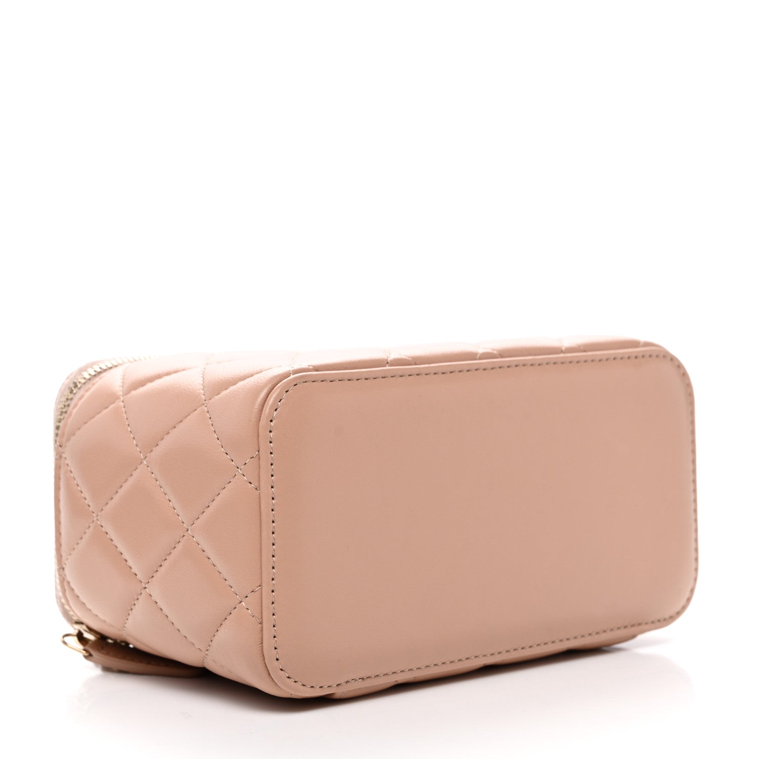 Chanel Lambskin Quilted Small Top Handle Vanity Case With Chain Beige 4 of 11