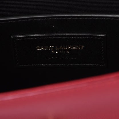 Saint Laurent Grain De Poudre Small Monogram Kate Satchel Red 7 of 9