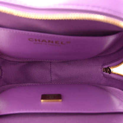 Chanel Lambskin Quilted CC In Love Heart Bag Purple 5 of 10