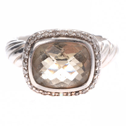 David Yurman Sterling Silver Diamond Citrine 10mm Noblesse Ring 49 5 1 of 7