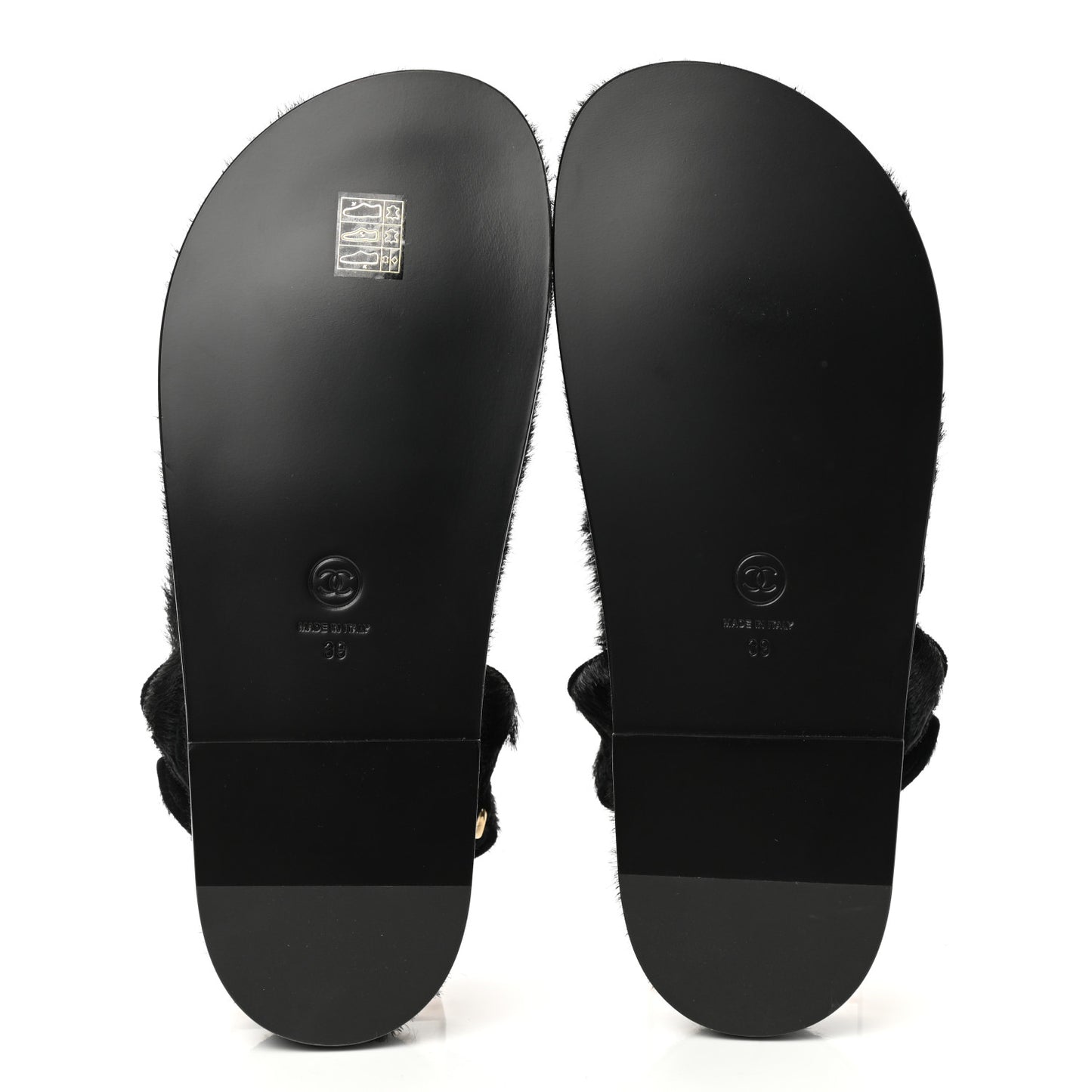 Calfskin Hair Suede Shearling Dad Sandals 39 Black