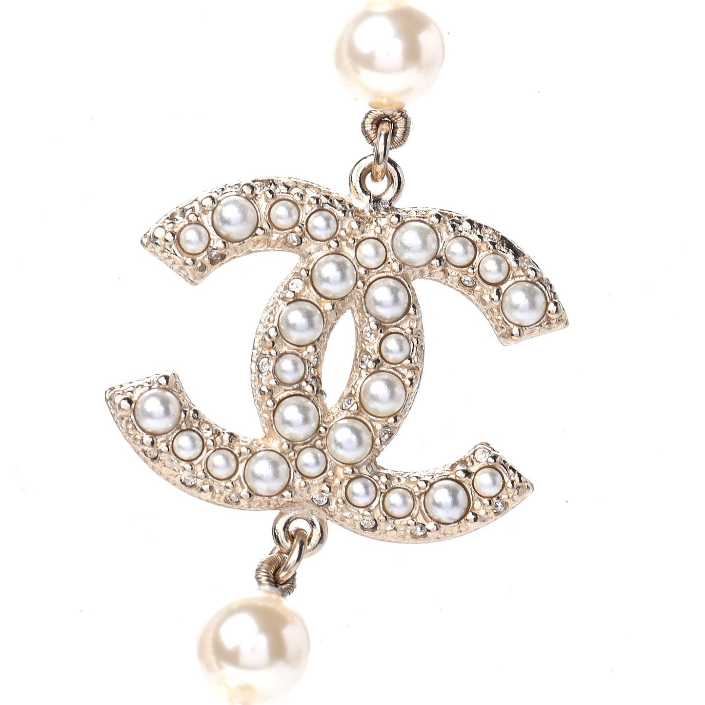 Pearl CC 100th Anniversary Necklace Light Gold