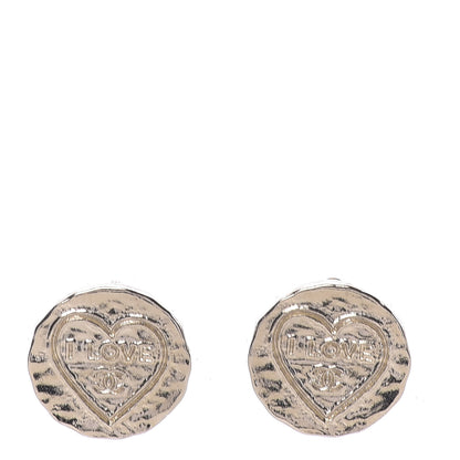 Chanel Metal I Love CC Round Earrings Gold 1 of 5