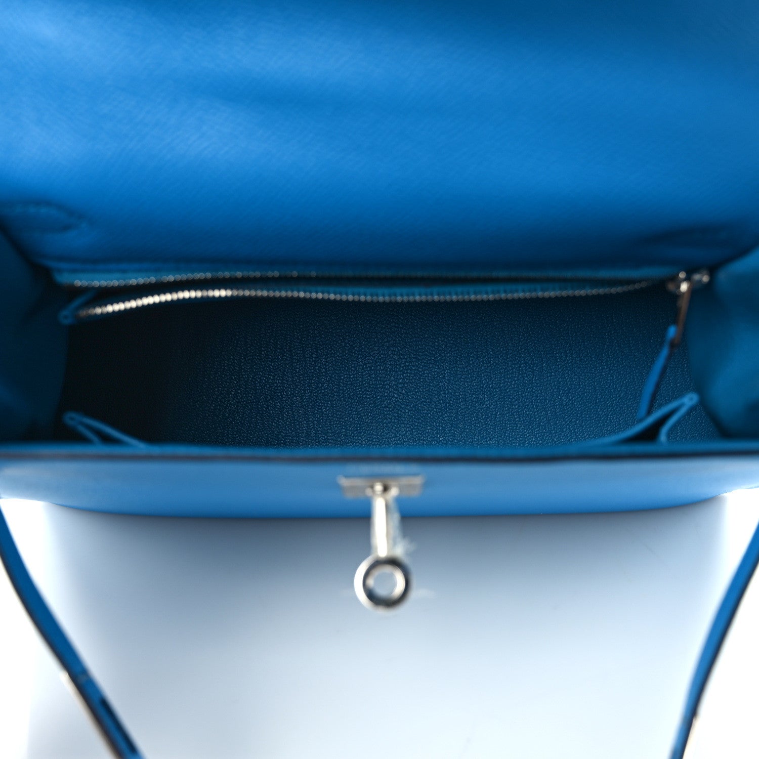 Hermes Epsom Kelly Sellier 25 Bleu Frida 5 of 12