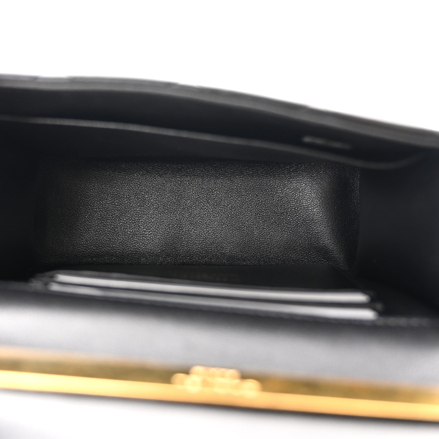 Lambskin Enamel Quilted Top Handle Flap With Chain Black