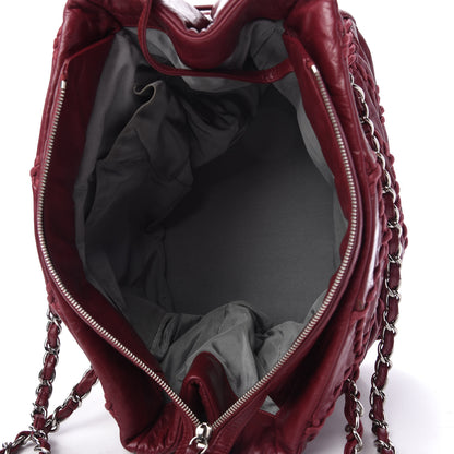 Chanel Calfskin Ultra Stitch Tote Dark Red 5 of 10