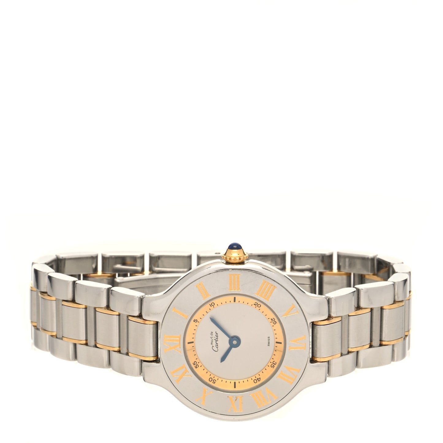 Stainless Steel 18K Yellow Gold 28mm Must De 21 Quartz Watch