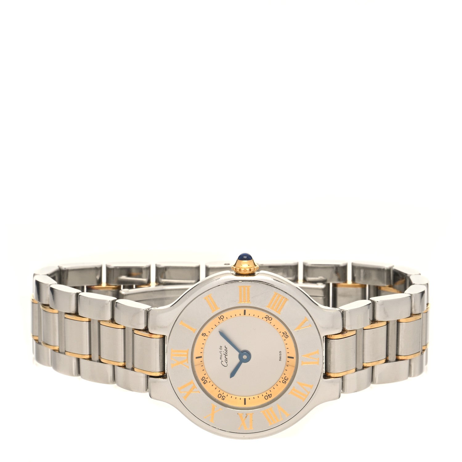 Cartier Stainless Steel 18K Yellow Gold 28mm Must De 21 Quartz Watch 2 of 4