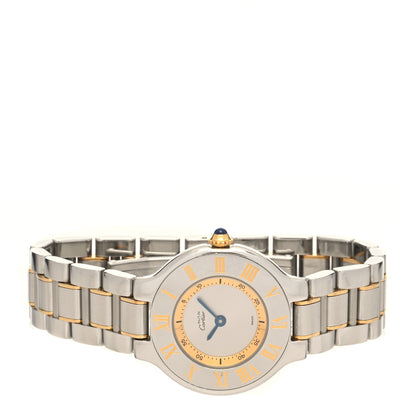 Cartier Stainless Steel 18K Yellow Gold 28mm Must De 21 Quartz Watch 2 of 4
