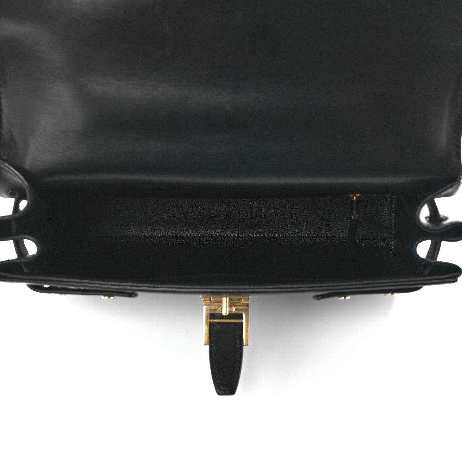 Saint Laurent Shiny Calfskin Le Fermoir Top Handle Bag Small Black 5 of 12
