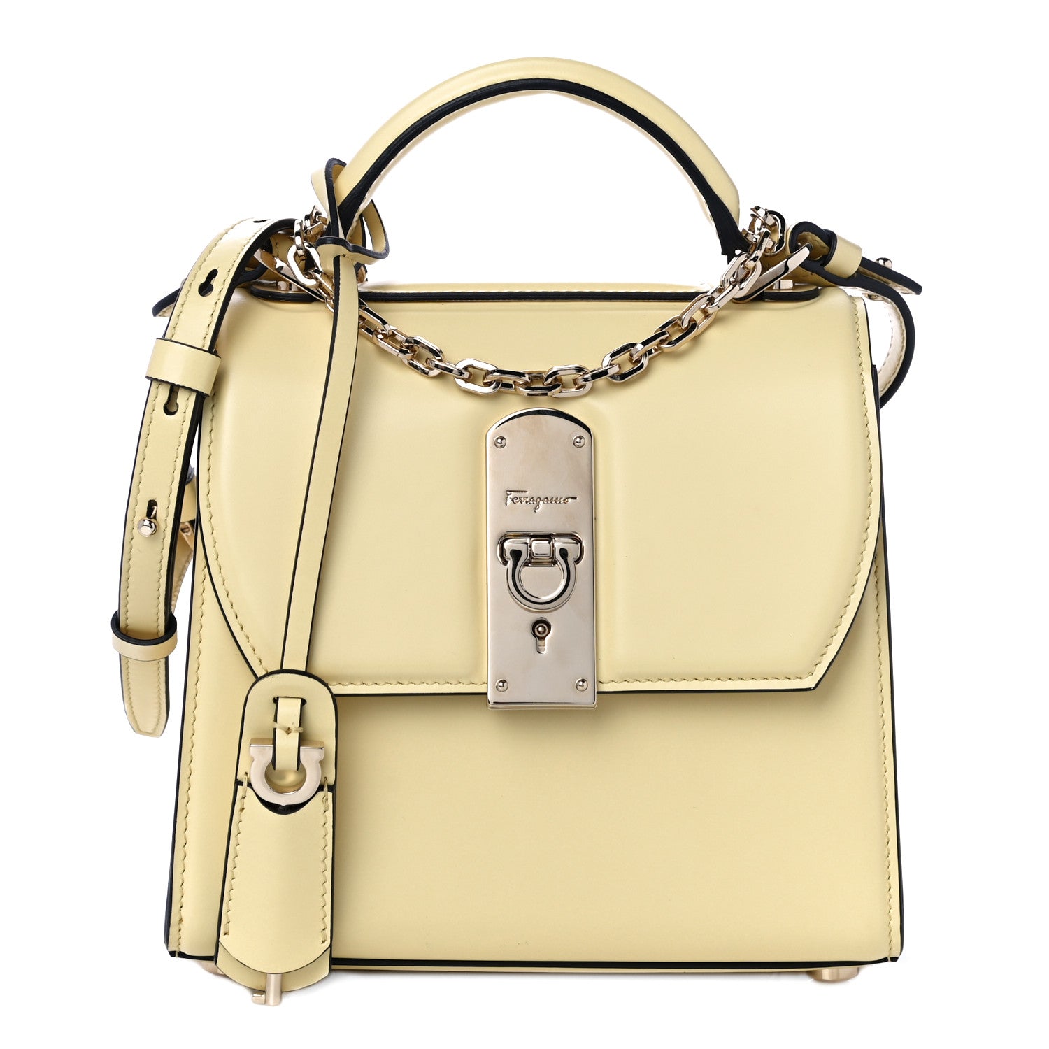 Salvatore Ferragamo Smooth Calfskin Mini Boxyz Light Yellow 1 of 12