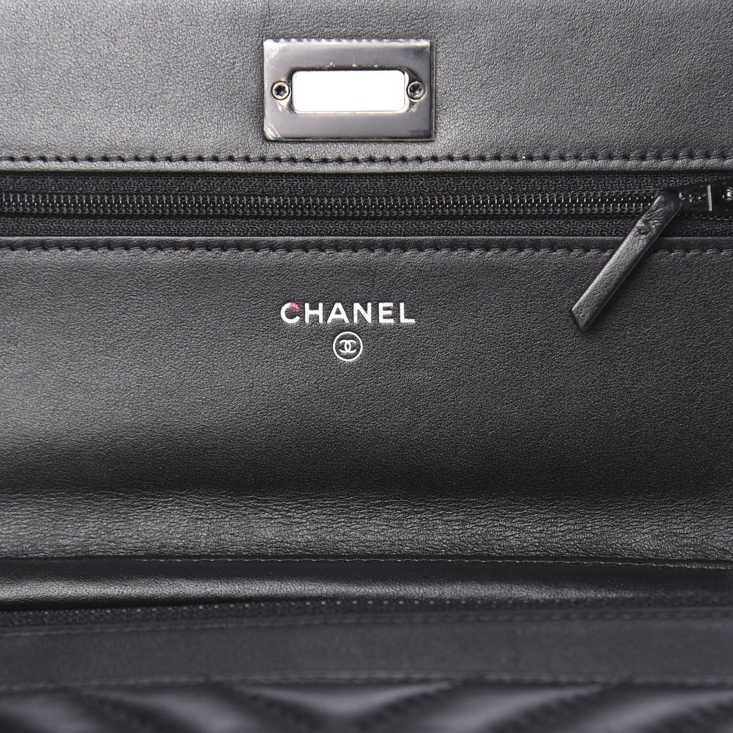 Aged Calfskin Chevron Quilted Reissue Wallet On Chain WOC So Black