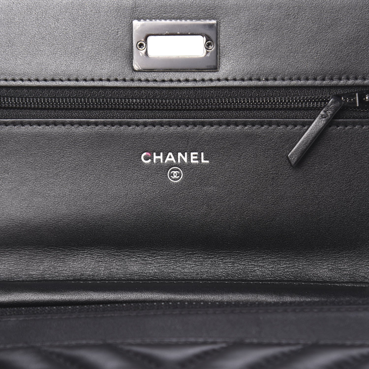 Chanel Aged Calfskin Chevron Quilted Reissue Wallet On Chain WOC So Black 6 of 14